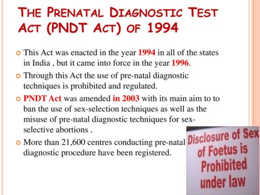 The Pre Conception And Pre Natal Diagnostic Techniques Prohibition Of 5901
